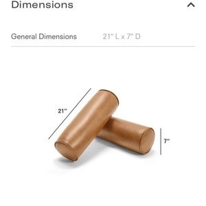 Two Leather Burrow Bolster Pillows- Camel